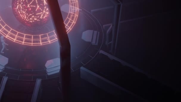 Animace Science Fiction Průmyslová Mimozemská Architektura Interiér — Stock video
