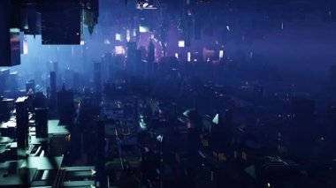 3D animasyon - Uzaylı Bilim-Kurgu Şehri Modeli