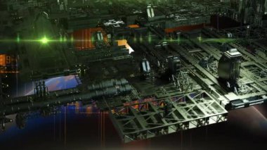 3D animasyon - Uzaylı Bilim-Kurgu Şehri Modeli