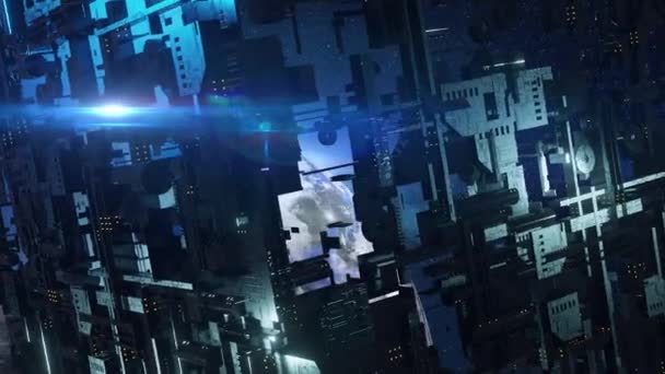 Animação Modelo Cidade Sci Alienígena — Vídeo de Stock