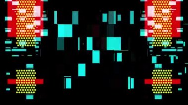 animation - Pulsating neon disco background VJ Loop. 3D graphics for music stage transition, shows, retro, hitech.