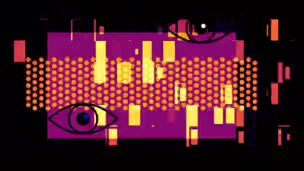 Animation Pulsating Neon Disco Background Loop Graphics Music Stage Transition — Vídeo de Stock