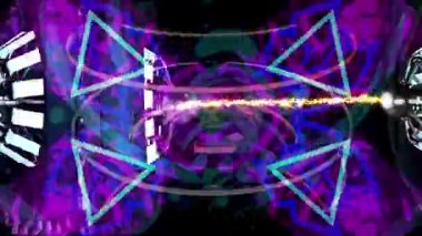 animation - Pulsating neon disco background VJ Loop. 3D graphics for music stage transition, shows, retro, hitech.
