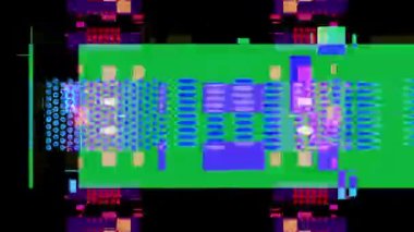 animation - Pulsating neon disco background VJ Loop. 3D graphics for music stage transition, shows, retro, hitech.
