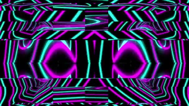 Animation Pulsating Neon Disco Background Loop Graphics Music Stage Transition — Stock Video