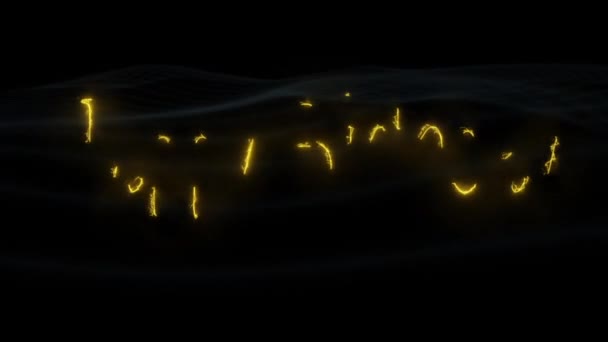 Animatie Gelukkige Verjaardag Typo Verschijnt Met Sabel Vuur Effect — Stockvideo