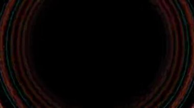 Parlak şekilli bir tünelde uçmak. Sınırsız döngülü animasyon
