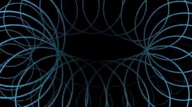 Parlak şekilli bir tünelde uçmak. Sınırsız döngülü animasyon