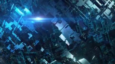 3D animasyon - Fütürist teknoloji arayüzü