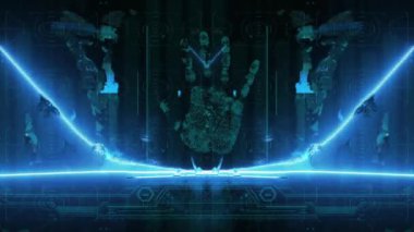3D animasyon - Fütürist teknoloji arayüzü