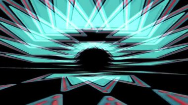 animation - Pulsating neon disco background VJ Loop. 3D graphics for music stage transition, shows, retro, hitech..