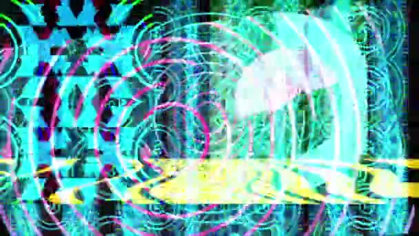 Animation Pulsating Neon Disco Background Loop Graphics Music Stage Transition — Stok video