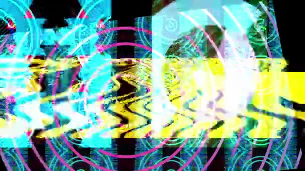 Animation Pulsating Neon Disco Background Loop Graphics Music Stage Transition — Stock video