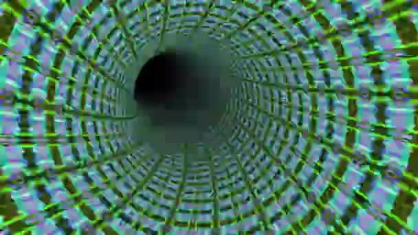 Fliegen Einem Tunnel Mit Leuchtenden Formen Animation Endlosschleife — Stockvideo