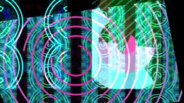 animasyon - Pulsating neon disko arkaplanı VJ döngüsü. 