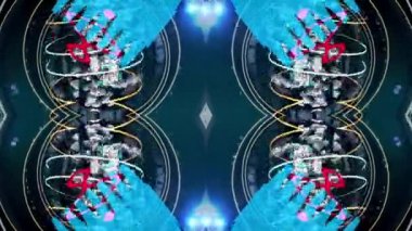 animasyon - Pulsating neon disko arkaplanı VJ döngüsü. 