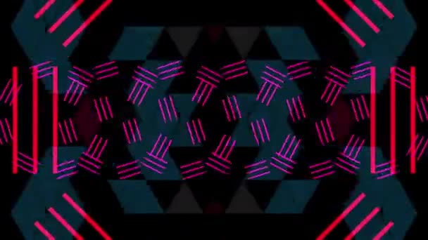 Animation Pulserande Neon Disco Bakgrund Loop — Stockvideo