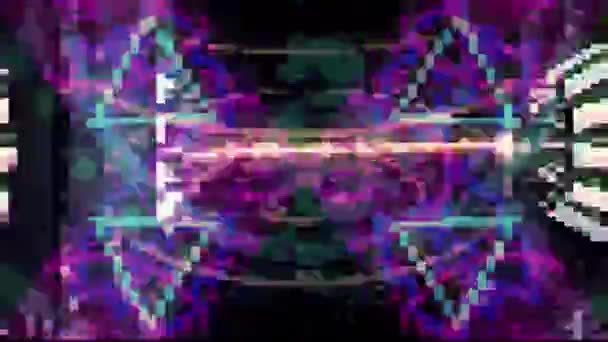 Animatie Pulserende Neon Disco Achtergrond Loop — Stockvideo