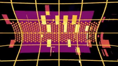 animasyon - Pulsating neon disko arkaplanı VJ döngüsü.