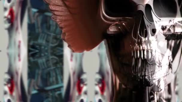 Animation Ange Cyborg Mort Battant Des Ailes — Video