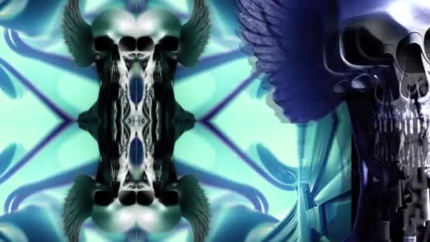 Анімація Кіборга Ангела Смерті Крилами — стокове відео