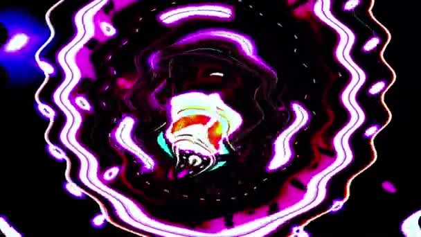 Animasyon Pulsating Neon Disko Arkaplanı Döngüsü — Stok video
