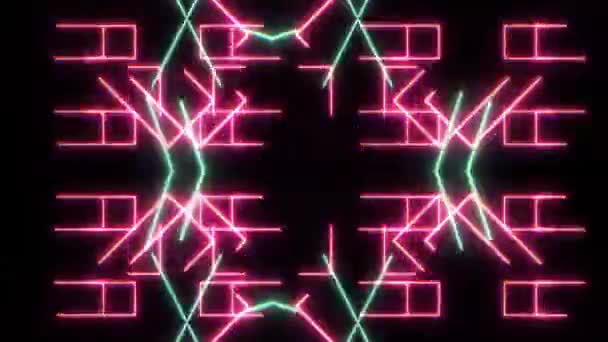 Animation Pulsierender Neon Disco Hintergrund Loop — Stockvideo