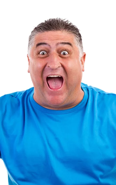 Expressions - Young man screaming of joy and luck — Stock Photo, Image