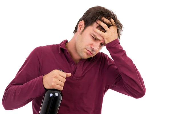 Drunk man with headache — Stock Photo, Image