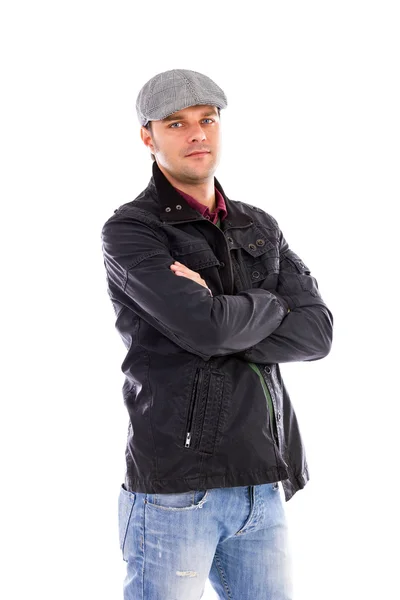 Portrait of a handsome young man with arms folded — Stock Photo, Image