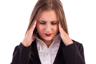 genç ve güzel bir iş kadını ile got portresi yukarıya kapatmak