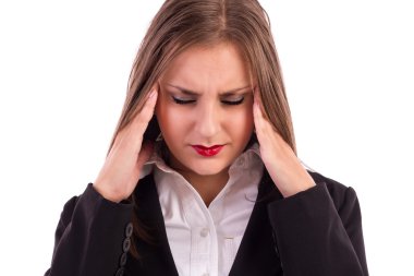 genç ve güzel bir iş kadını ile got portresi yukarıya kapatmak