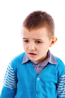 hayal kırıklığına uğramış, sevimli ve küçük bir çocuk portre portre