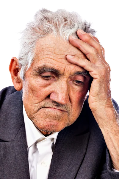 Portrait of a thoughtful old man — Stock Photo, Image