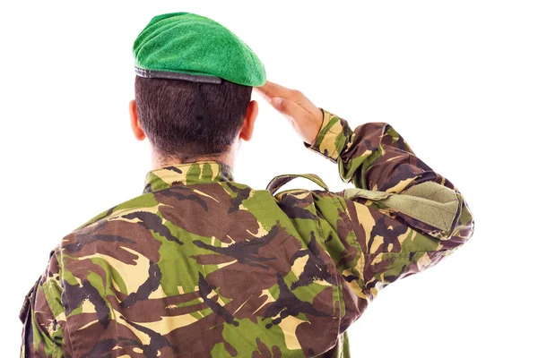 Soldat salutera — Stockfoto