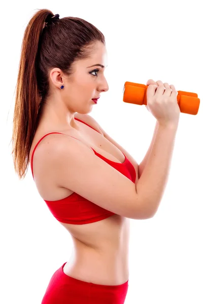 Pretty young woman exercising — Stock Photo, Image