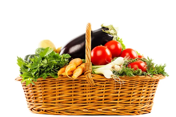 Fresh vegetables in basket — Stock Photo, Image