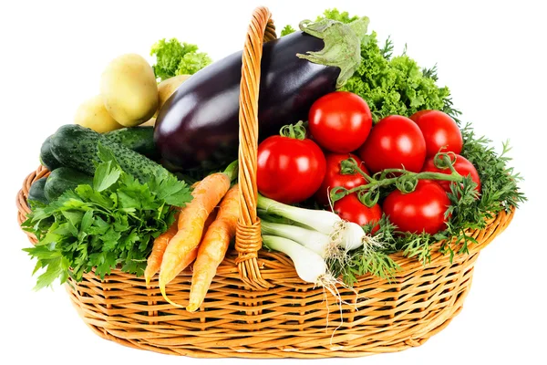 Fresh vegetables in basket — Stock Photo, Image