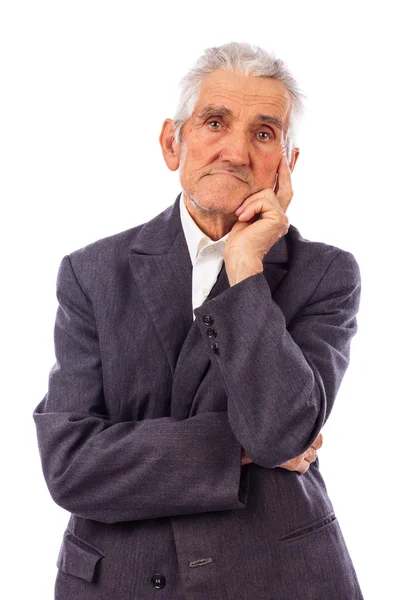 Portrait of a sad senior deep in thoughts — Stock Photo, Image