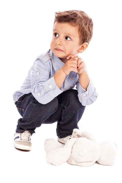 Portrait of an adorable little boy looking away — Stock Photo, Image