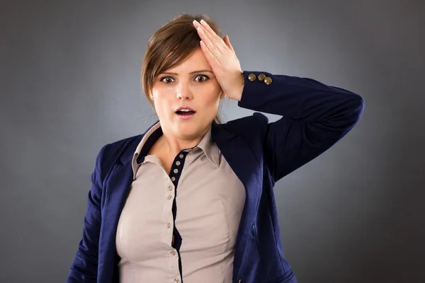 Portrait of a young businesswoman remembering something very imp — Stock Photo, Image