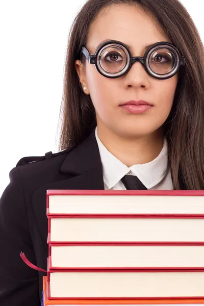 Retrato de cerca de un joven profesor serio con gafas — Foto de Stock