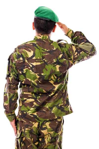 Army soldier saluting — Stock Photo, Image