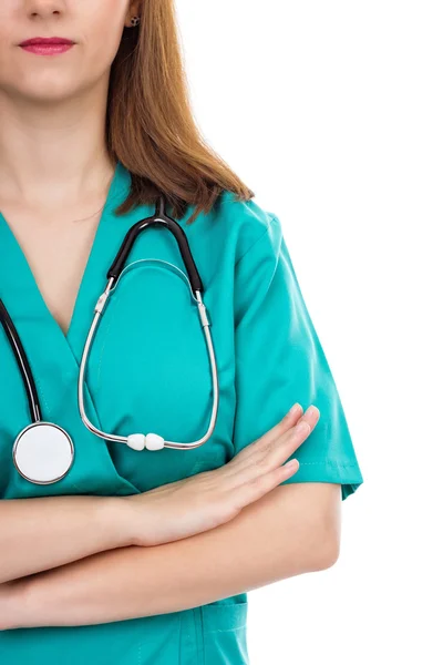 Femme médecin avec stéthoscope — Photo