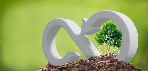 Green Economy Concept Circular Rendering Csr Concept — Stok fotoğraf