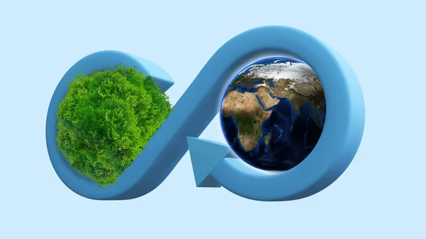 Kreisförmige Unendlichkeit Der Erde Recycling Konzept Render Csr Konzept — Stockfoto