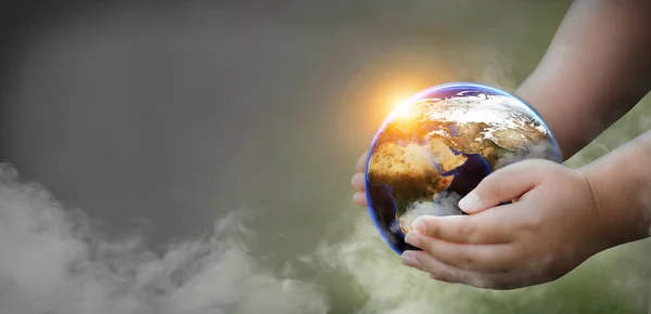 Hände Schützen Die Umwelt Csr Konzept Mit Globus Umweltschutzkonzept — Stockfoto