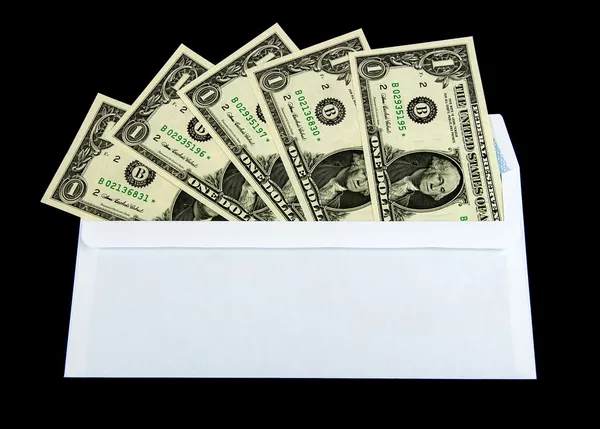 Dollar i ett kuvert — Stockfoto