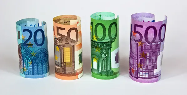 Rolled euro — Stock Photo, Image