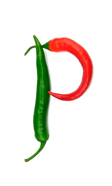 Chiles como una letra P . — Foto de Stock